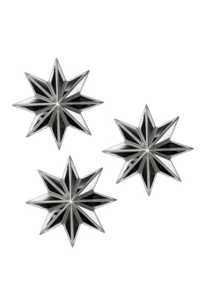 3 Star Mirror Decorative Wall Accessory Silver - 2