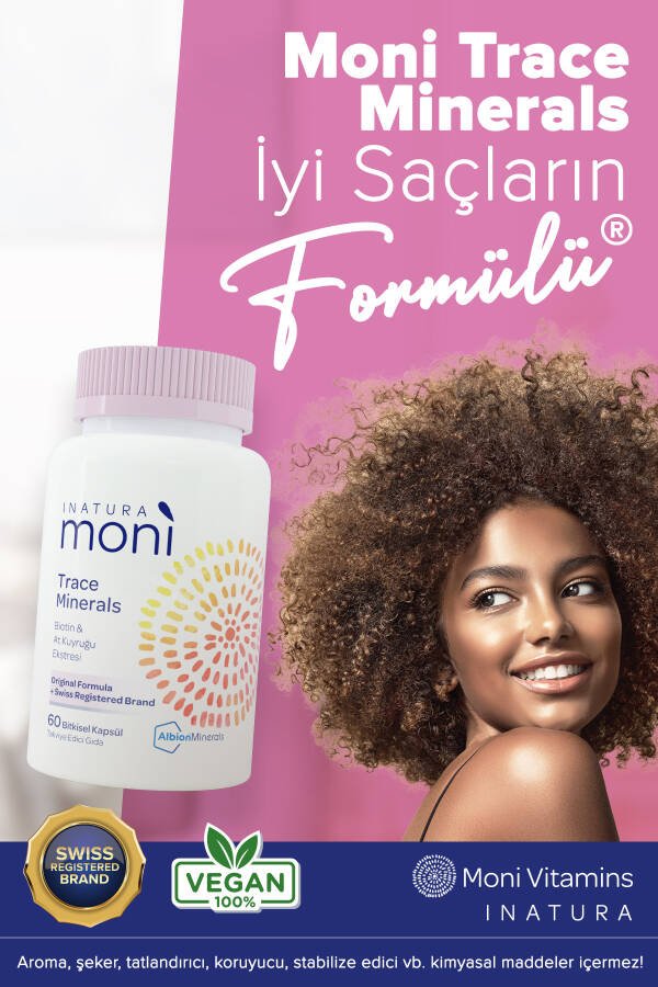 3 ta'sirli to'plam Moni Trace Minerals Biotin va ot kuyrugi ekstrakti 60 o'simlik kapsul - 5