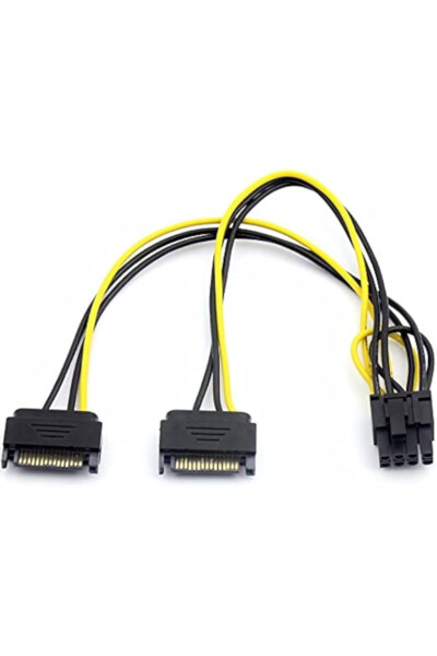 30 cm 6 pin SATA güç kablosu, 30 cm 8 pin SATA güç kablosu, 6+2 pin SATA kablosu - 1