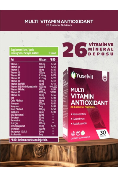 30 Tablet Multivitamin Antioksidan Resveratrol Glutatyon - 4