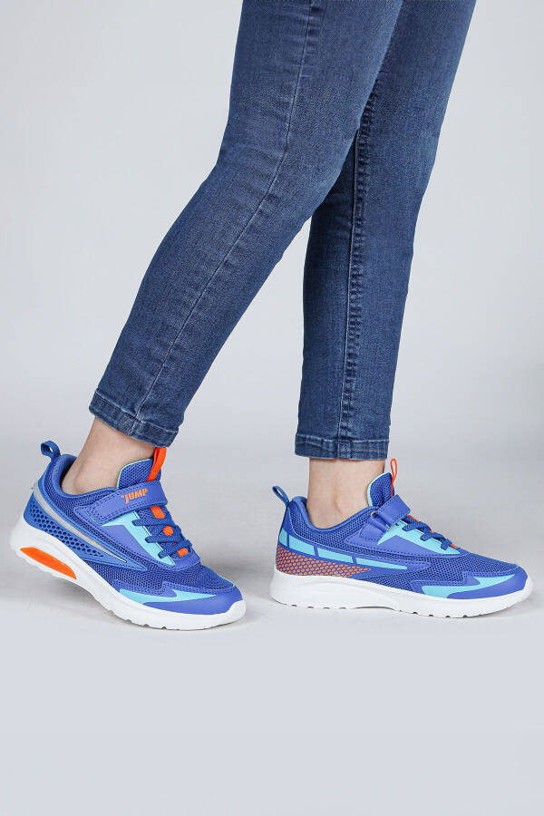 30007 Blue - Orange Boys' Sneaker Casual Sports Shoes - 1