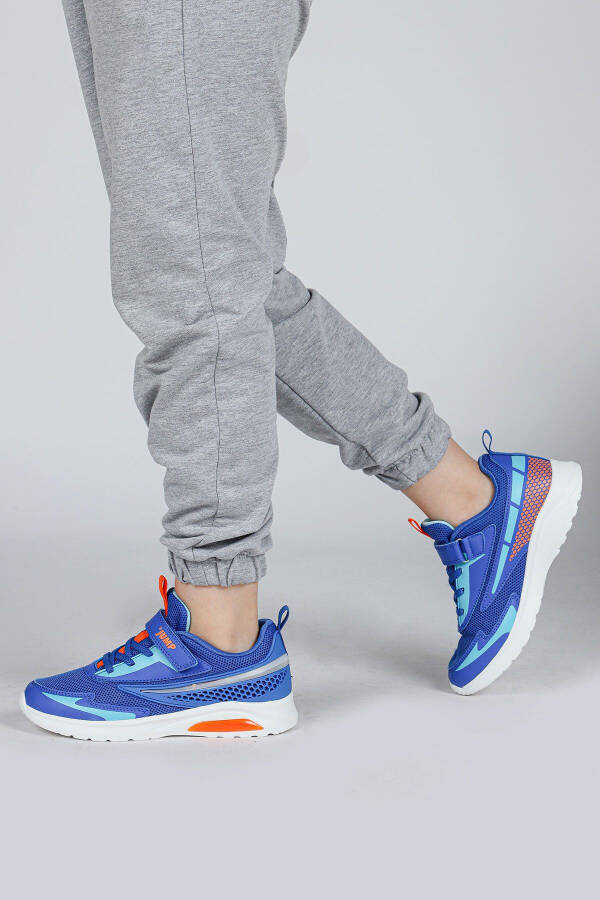 30007 Blue - Orange Boys' Sneaker Casual Sports Shoes - 2