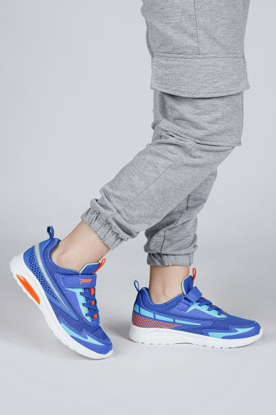 30007 Blue - Orange Boys' Sneaker Casual Sports Shoes - 4