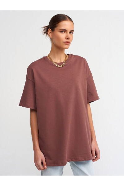 30310 Cotton Oversize T-Shirt - Coffee - 13