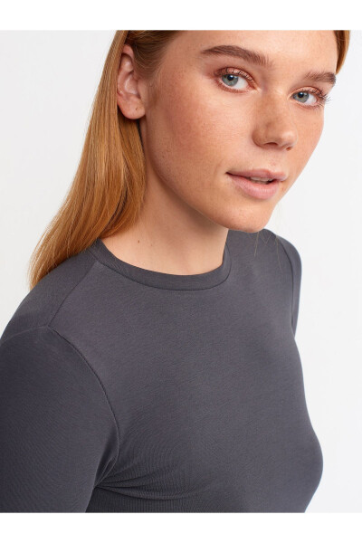 30349 Long Sleeve T-Shirt with Polo Neck - Anthracite - 20