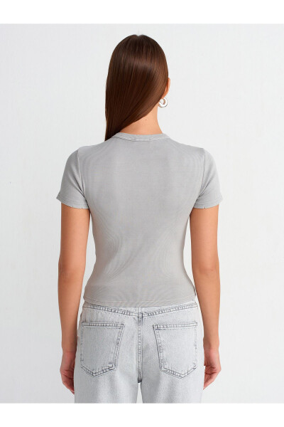 30457 Washed Effect T-shirt - Light Grey - 14