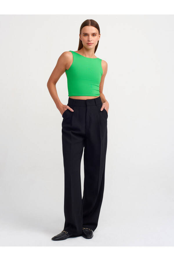 30673 Sırtı Açık Crop Top - Yeşil - 19