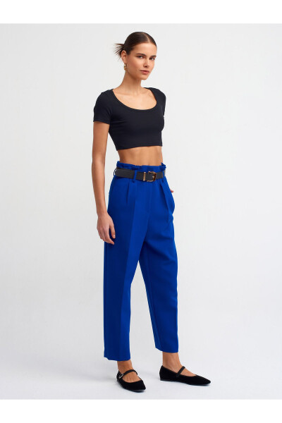 30876 Kısa Kollu Crop Top - Siyah - 3