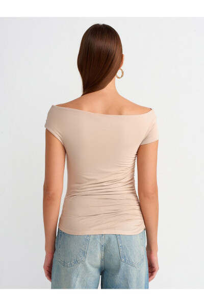 30880 Asimetrik Yaka Top-bej - 6