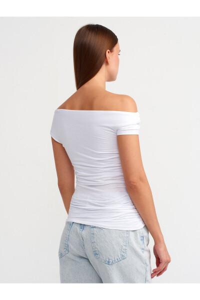 30880 Asymmetric Collar Top - White - 18