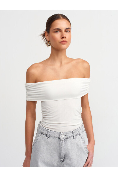 30902 Off-Shoulder Ruffle Top - Ecru - 17