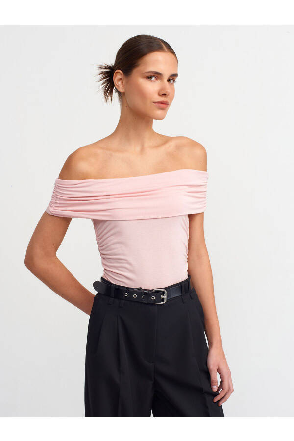 30902 Off-Shoulder Ruffled Top - Powder - 17