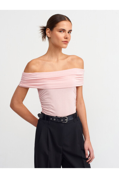 30902 Off-Shoulder Ruffled Top - Powder - 9