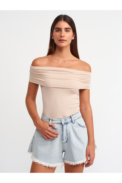 30919 Off-Shoulder Top - Beige - 17