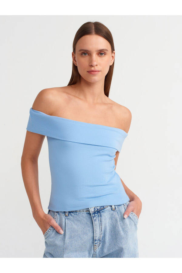 30926 Off-Shoulder Top - Blue - 13