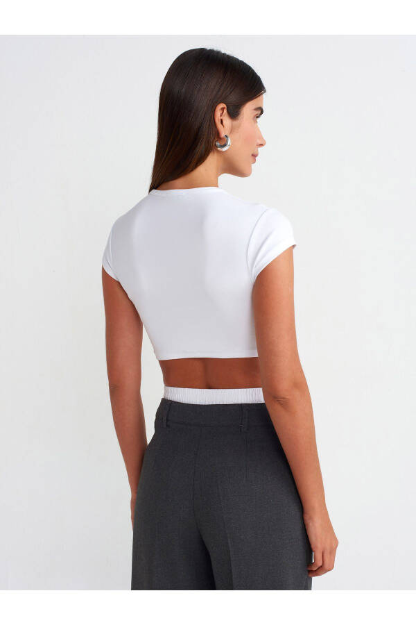 30936 Bodycon Crop Top - White - 18