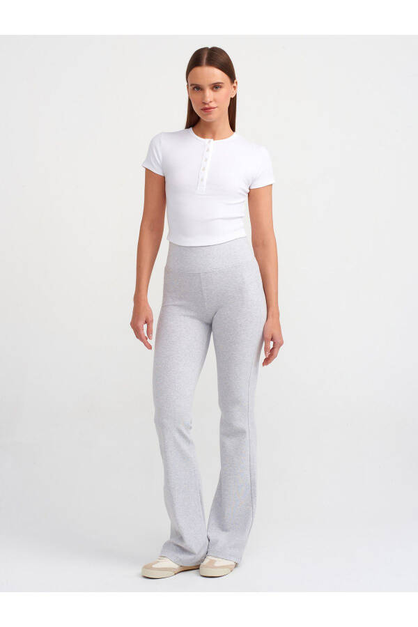 30938 Düğme Detaylı Crop Top - Beyaz - 3