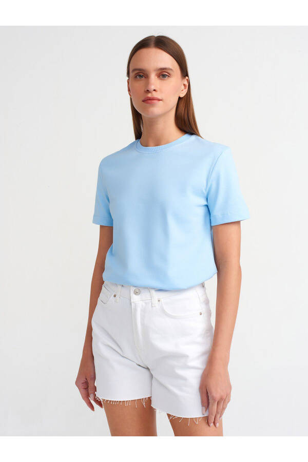 31069 Cotton Crew Neck T-shirt - Light Blue - 13