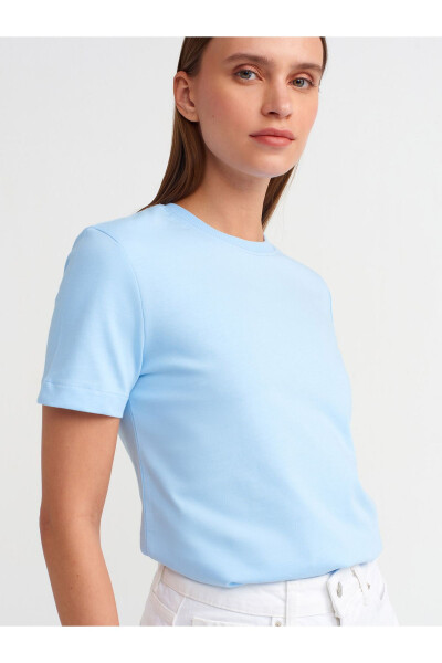 31069 Cotton Crew Neck T-shirt - Light Blue - 15