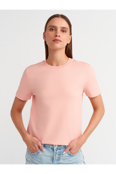 31069 Cotton Crew Neck T-shirt - Peach - 13