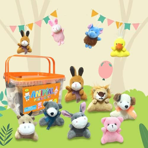 32Pcs Mini Plush Animals Toy Set Assortment Bulk Stuffed Keychain Party Favors for Kids Small Animals Decorations Toys Easter Carnival Prizes Christmas Birthday Goodie Bag Fillers - 11