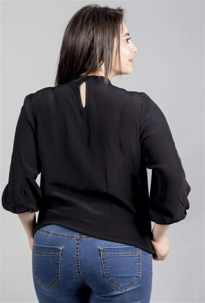 3/4 Sleeve Front Wrap Blouse - 3