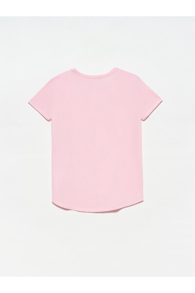 3471 Bisiklet Yaka Basic T-shirt - Açık Pembe - 9