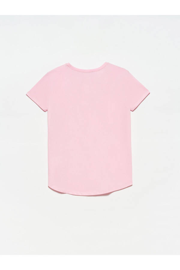 3471 Bisiklet Yaka Basic T-shirt - Açık Pembe - 9