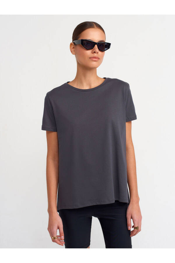 3471 Crew Neck Basic T-Shirt - Anthracite - 13