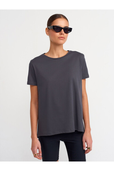 3471 Crew Neck Basic T-Shirt - Anthracite - 1