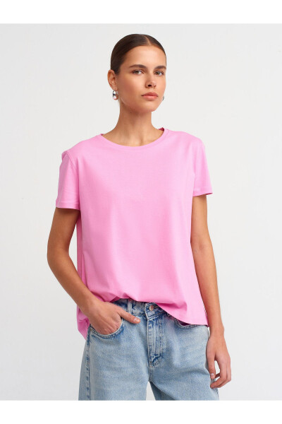 3471 Crew Neck Basic T-shirt - Pink - 13