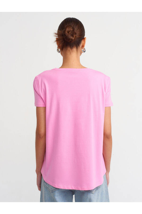 3471 Crew Neck Basic T-shirt - Pink - 14