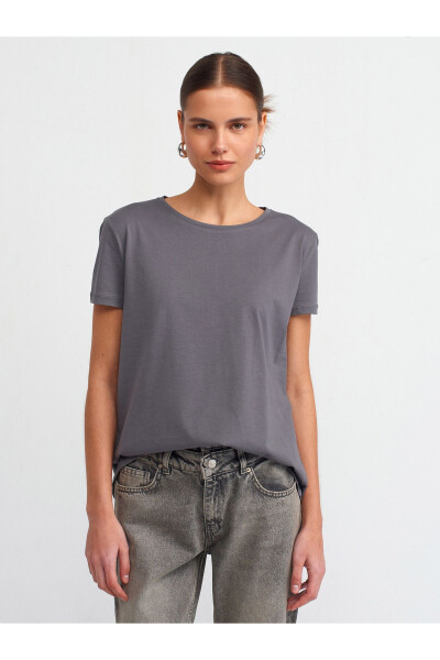 3471 Crew Neck Basic T-Shirt - Smoke - 10