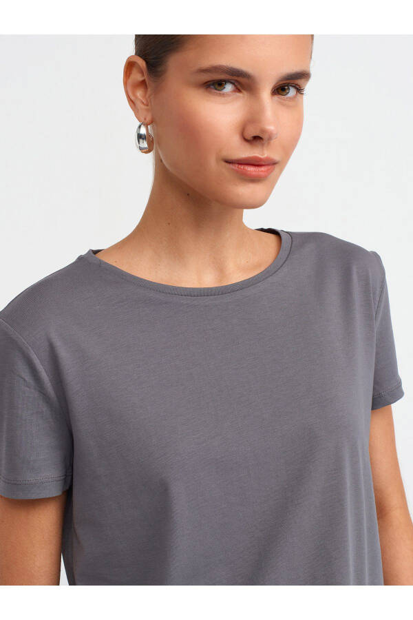 3471 Yassi Yoqa Basic T-Shirt - Tutun - 16