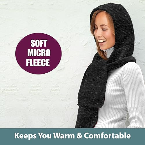 35° BELOW Marled Hooded Scarf with Fleece Lining, Winter Scarf for Women - 16