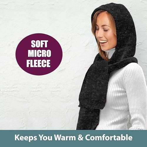 35° BELOW Marled Hooded Scarf with Fleece Lining, Winter Scarf for Women - 5