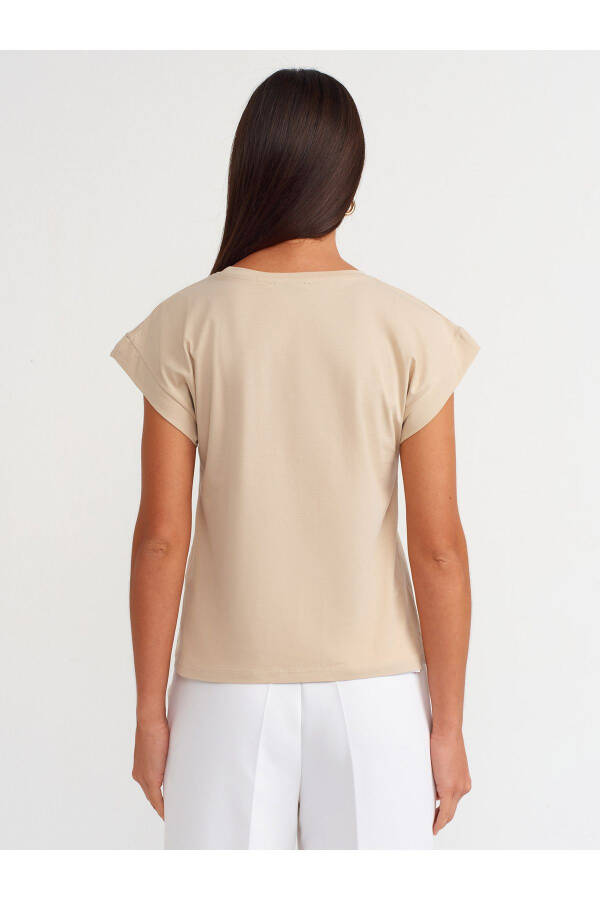 3504 Crew Neck Cotton T-shirt - Light Beige - 14