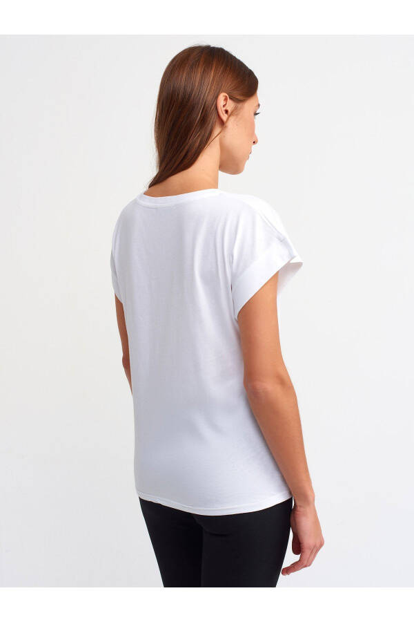 3504 Crew Neck Cotton T-shirt White - 5