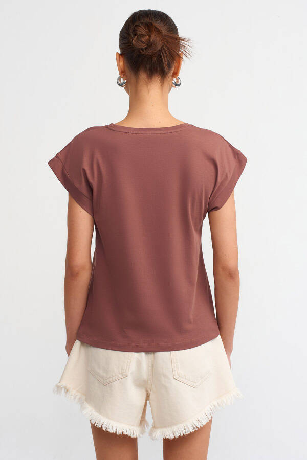 3504 Cycling Collar T-shirt - Brown - 2