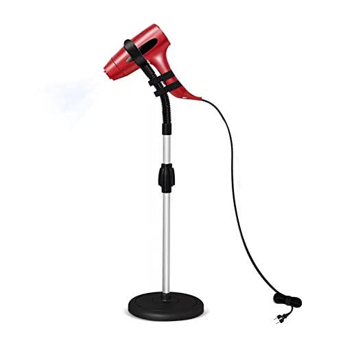 360 Degree Rotating Lazy Hair Dryer Stand with Heavy Base, Adjustable Height Hands-Free Blow Dryer Holder for Countertop - 1