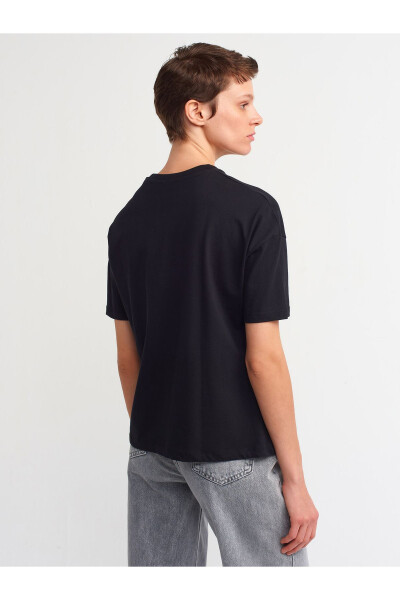 3683 Bicycle Neck Basic T-shirt - Black - 9