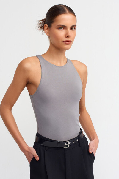 3694 Halter Neck T-shirt - Grey - 8