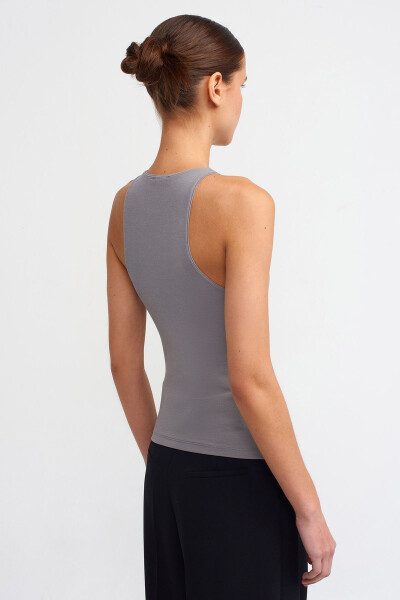 3694 Halter Neck T-shirt - Grey - 9