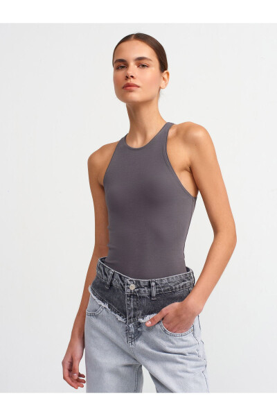 3694 Halter Neck T-shirt - Smoke - 13