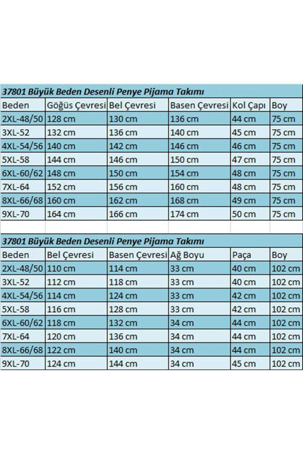 37801 Büyük Beden Desenli Penye Pijama Takımı - Siyah - 2