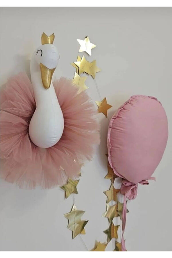 38 cm. Swan Bust-Balloon Wall Decor (25*35cm) Rose Gold - 4