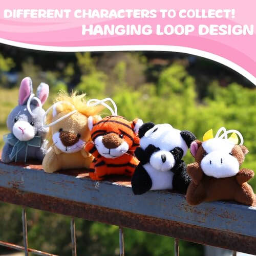 38 Pack Mini Stuffed Animals Party Favors for Kid, Small Plush Stuffed Animal Toy in Bulk for Claw Machine, Carnival Prizes, Plush Keychain Decorations, School Classroom Gift, Cute Animal Stuff Reward - 2