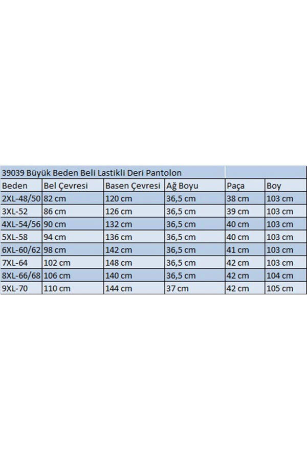 39039 Büyük Beden Beli Lastikli Deri Pantolon - Siyah - 2