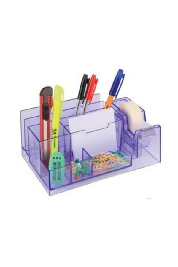 3a Ark 1444 Transparent Pencil Holder Tape Cutter Desk Set - 5