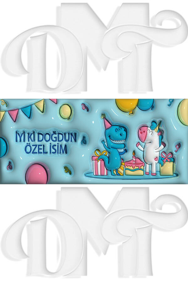 3D Kabartma Desenli Motto & Mood Doğum Günü & Birthday Kişiye Özel Hediyelik Porselen Kupa Bardak - 4